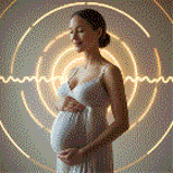 Schwangere im Licht